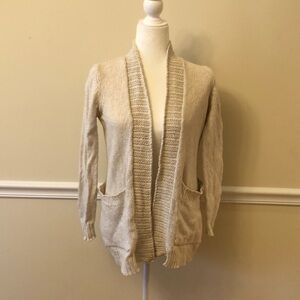 Sparrow Anthropologie Women’s Off White Open Cardigan Sweater Size Medium